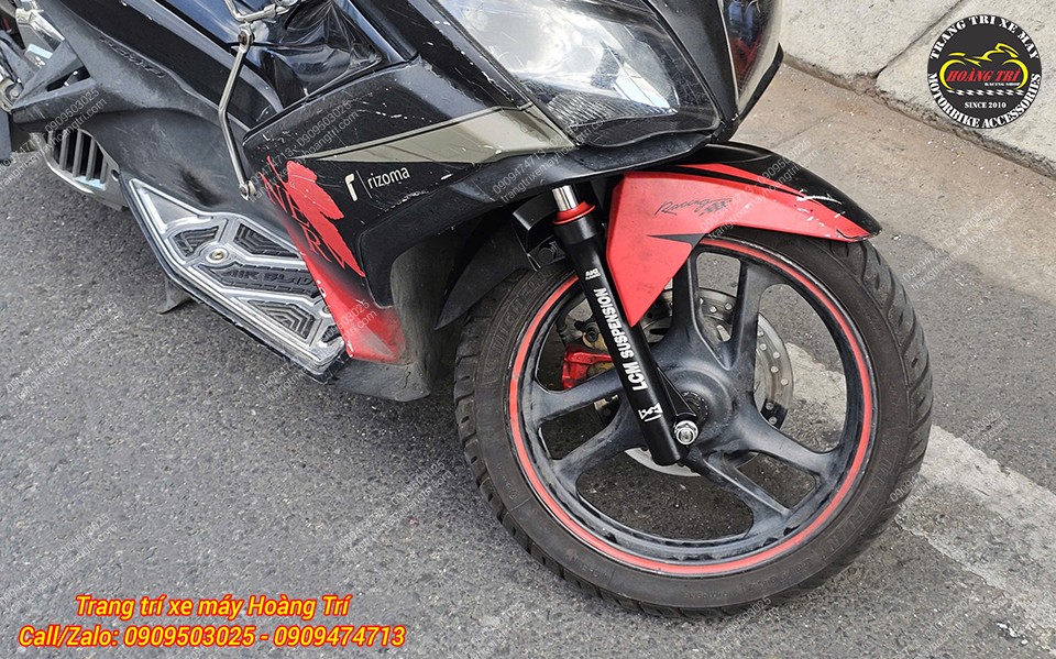 Tổng thể bánh trước Airblade 2013 trở nên thể thao hơn sau khi nâng cấp phuộc trước LCM chính hãng