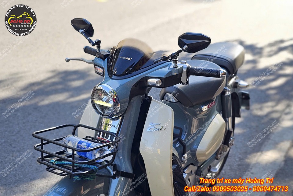 Toàn cảnh Super Cub nâng cấp kính chắn gió Motolord, kết hợp kính hậu H2C MT đầy cá tính