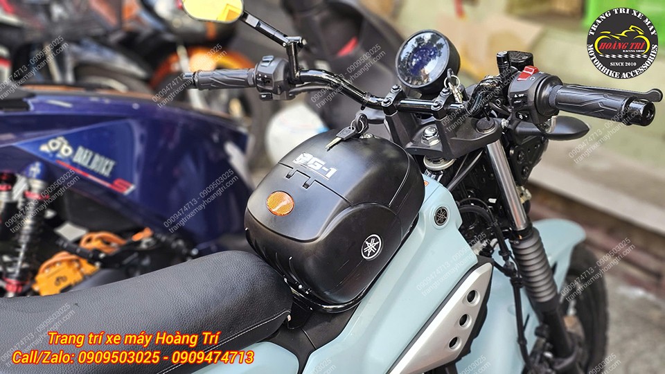Cận cảnh thùng giữa OEM Yamaha PG-1 lắp gọn gàng, tăng không gian chứa đồ và tiện lợi sử dụng