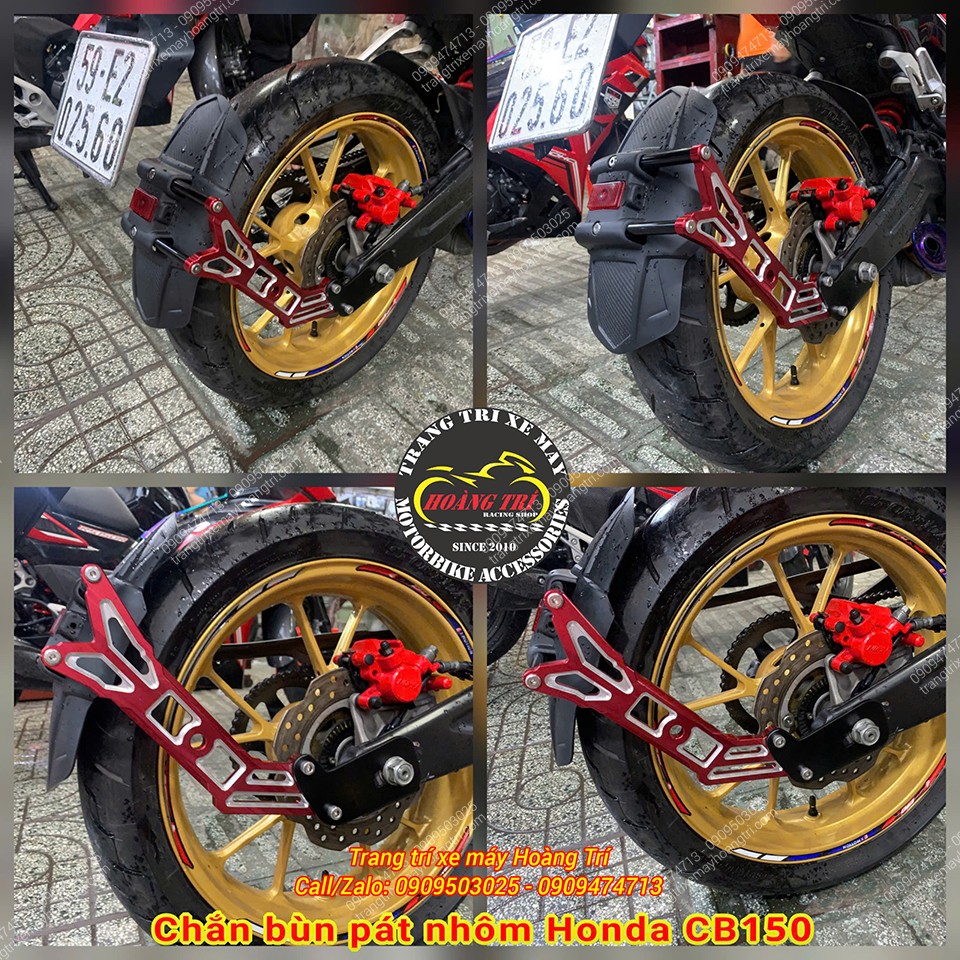 Chắn bùn HTR pát nhôm CNC lắp Honda CB150 mang phong cách thể thao, cứng cáp