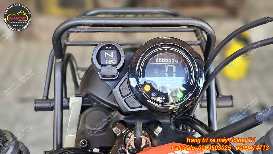 Cận cảnh đồng hồ báo số CT125 hiển thị rõ cấp số, hỗ trợ quan sát nhanh khi vận hành xe