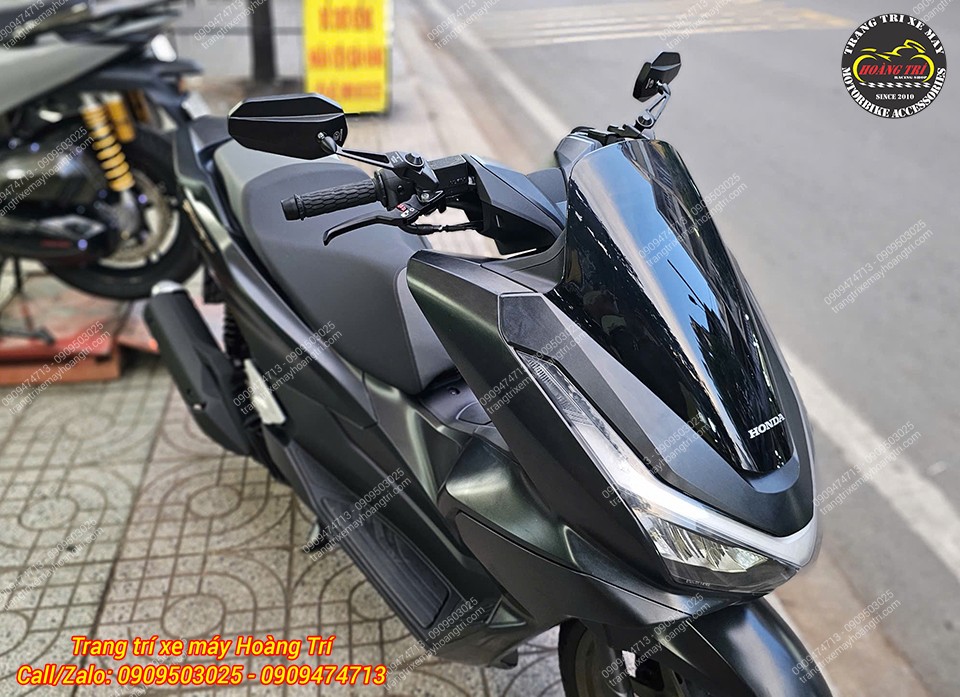 Tay thắng Racing Boy E2 màu đen đồng bộ cùm tay lái, tăng tính thẩm mỹ cho Honda PCX 160