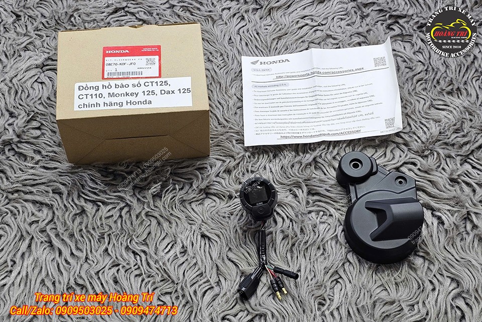 Bộ đồng hồ báo số Honda chính hãng đầy đủ phụ kiện, tương thích Monkey 125, CT125, CT110 và DAX125