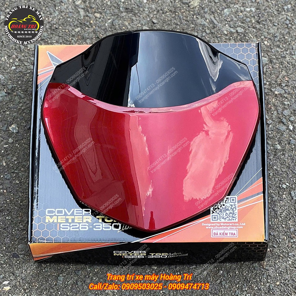 Mão (ốp đầu) màu đỏ phối kính đen tạo điểm nhấn sang trọng cho Honda SH 2026