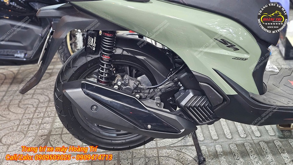 Cận cảnh ốp pô Motorart kiểu SH350i giúp Honda SH 2026 thêm khỏe khoắn và thể thao