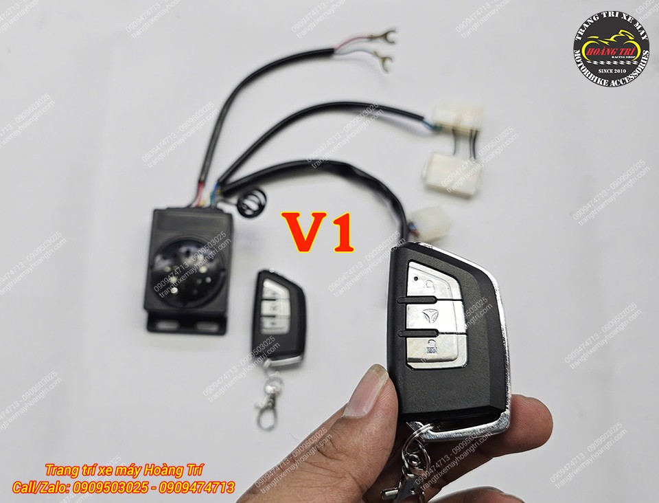 Remote khóa chống trộm Yadea V1 nhỏ gọn, không hỗ trợ chức năng mở nguồn từ xa