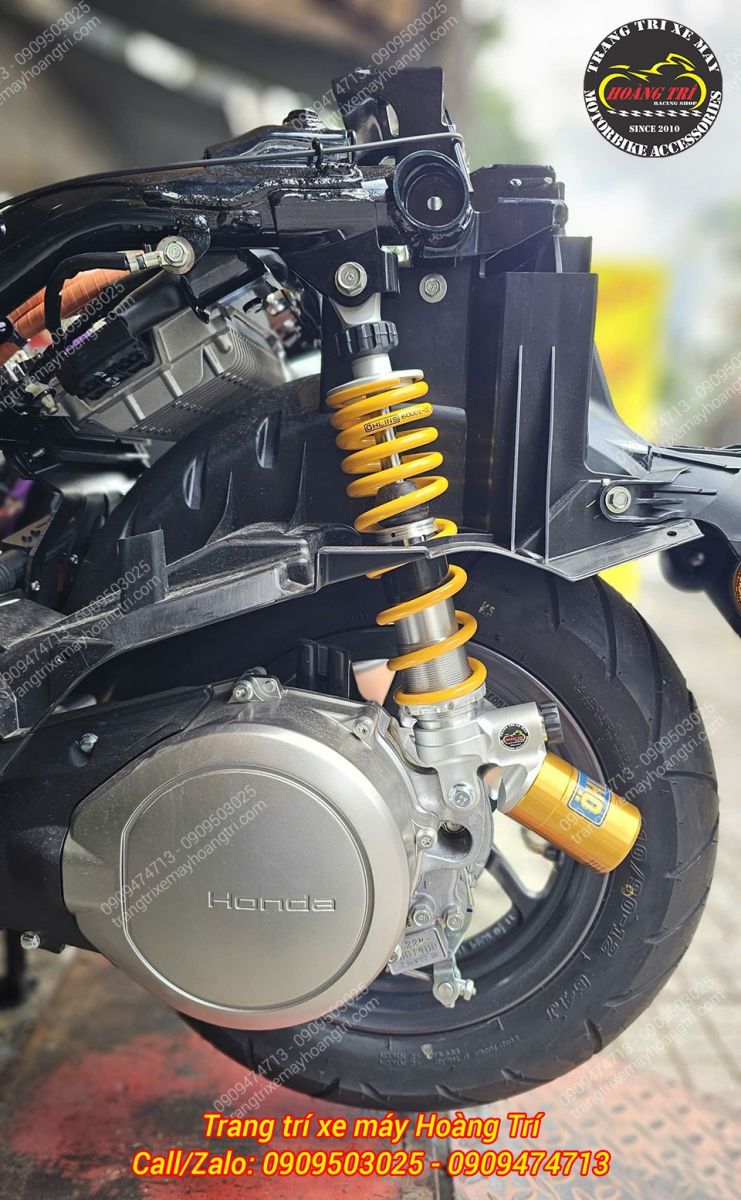 Toàn cảnh khu vực phuộc sau Honda UC3 sau khi nâng cấp Ohlins HO349 chính hãng hoàn chỉnh