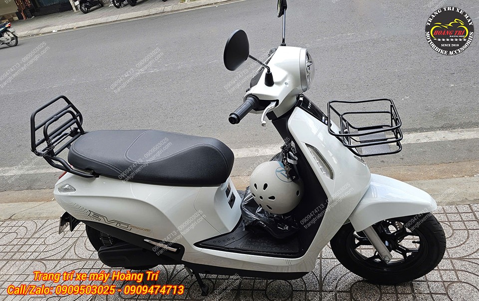 Toàn cảnh VinFast EVO hoàn thiện rổ trước mặt nạ, giữ kiểu dáng gọn gàng và tăng sức chứa đồ