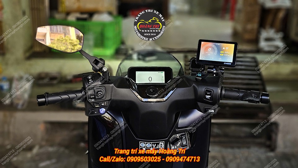 Toàn cảnh ghi đông Honda UC3 nâng cấp màn hình Chigee, bố trí gọn đẹp và cân đối