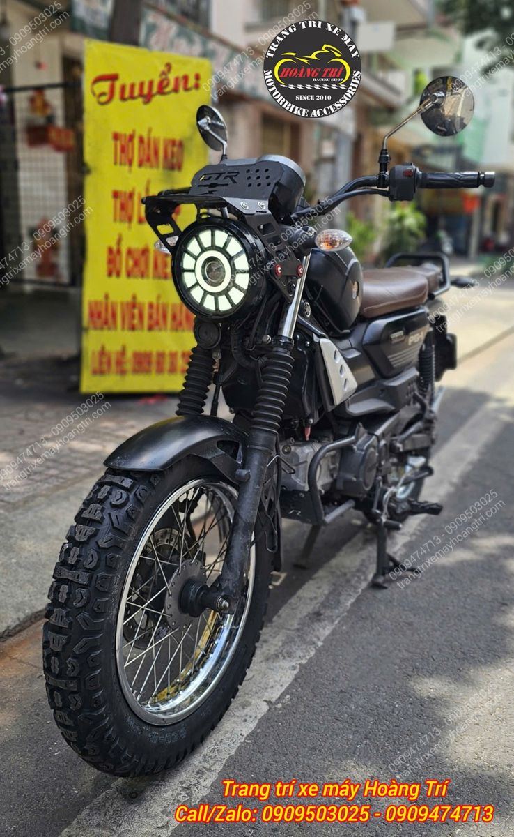 Yamaha PG-1 sau khi nâng cấp vỏ Kenda mang diện mạo bụi bặm và đậm chất địa hình