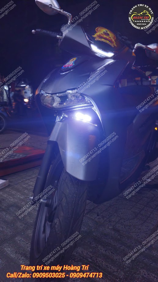 Góc nghiêng Honda SH 2026 với Bulbtek Cyber 1 ánh sáng trắng, tăng vẻ hiện đại và nổi bật