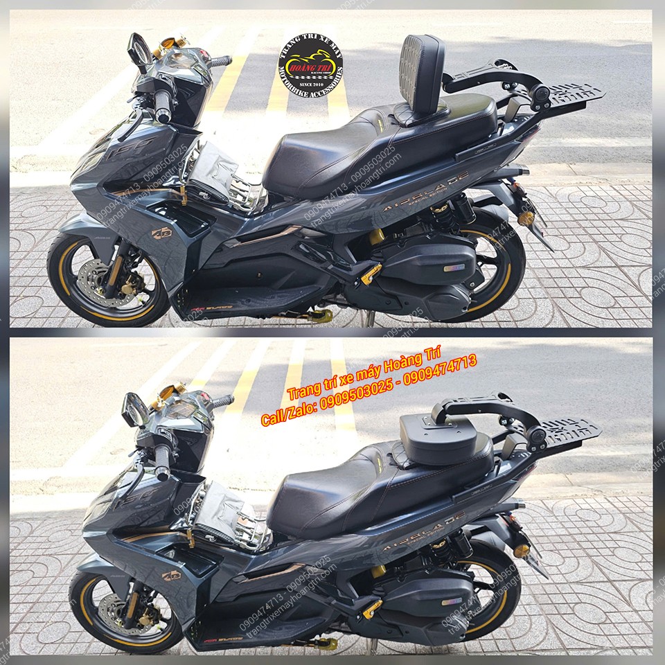 Airblade 150 trang bị tựa lưng MTM kết hợp baga sau, tăng tiện ích và phong cách
