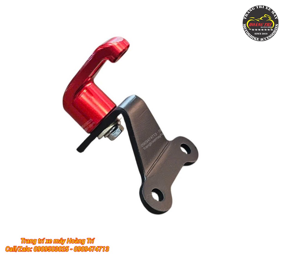 Móc treo đồ HTR PCX 160 nhôm CNC đỏ kết hợp pát đen cứng cáp, thiết kế tiện dụng