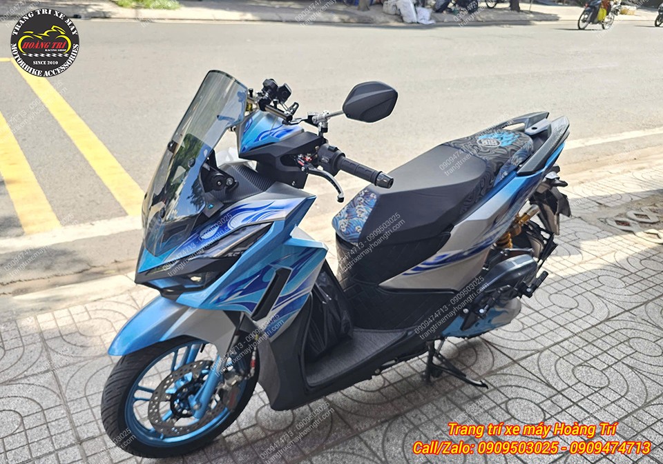 Tổng thể Vario 125 sau hoàn thiện giá đỡ Kewig M33 cùng nhiều phụ kiện tiện ích