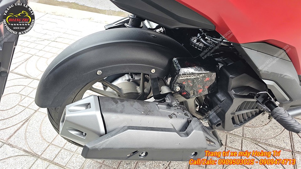 Góc trực diện chắn bùn nguyên khối Vario bao phủ bánh sau, lắp đặt chắc chắn