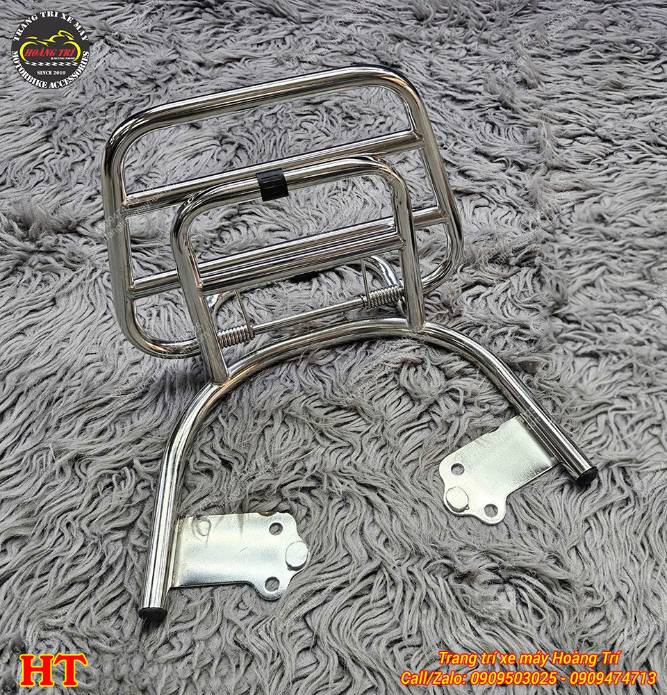 Baga sau Scoopy / Genio kiểu Vespa mẫu HT với khung inox sáng bóng, thiết kế gập mở linh hoạt