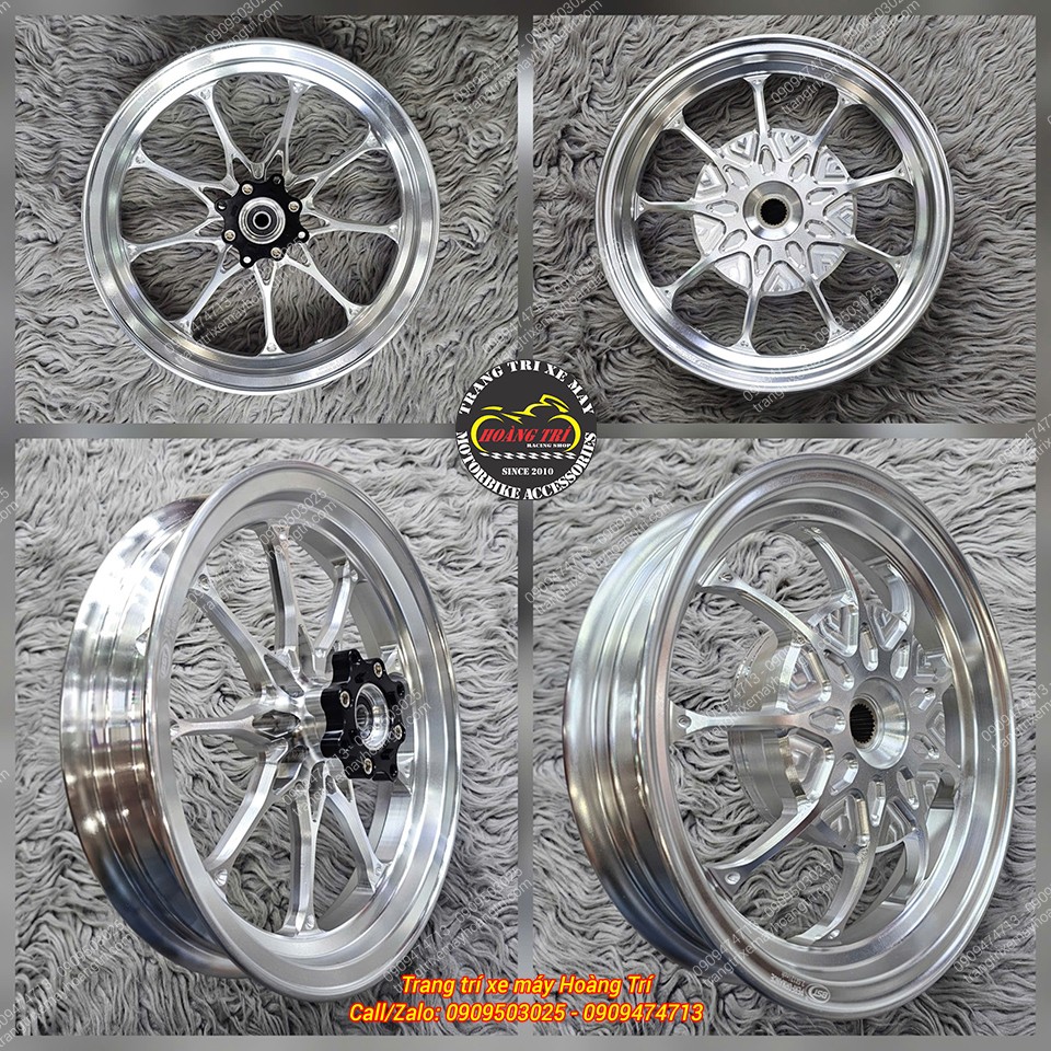 Cặp mâm BST 9 cây màu bạc sở hữu thiết kế nan thanh mảnh, kiểu dáng thể thao