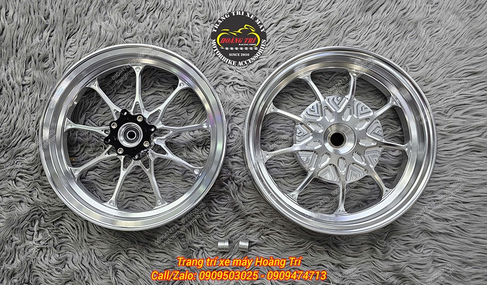 Trọn bộ mâm BST 9 cây trước sau màu bạc, sẵn sàng nâng cấp diện mạo Honda UC3