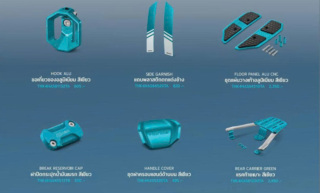 Tổng hợp các mẫu phụ kiện H2C màu xanh nổi bật được thiết kế dành riêng cho Honda UC3
