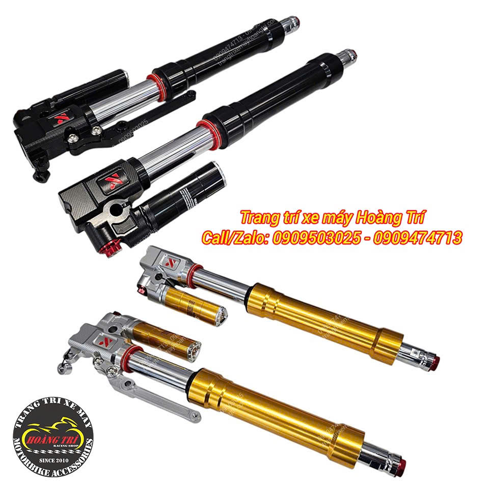 Bộ phuộc Upside Down Kingham VinFast Feliz gồm hai phiên bản màu đen và vàng sang trọng