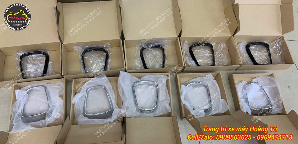 Nhiều mẫu viền đèn sau EVO được chuẩn bị sẵn với hai phiên bản đen và crom