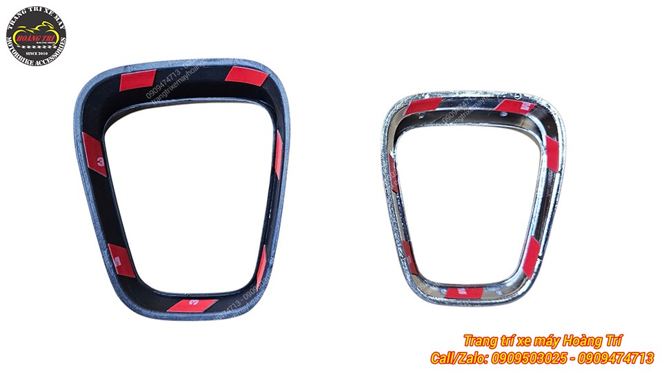 Mặt trong của viền đèn EVO bố trí sẵn keo dán giúp cố định sản phẩm vào cụm đèn xe