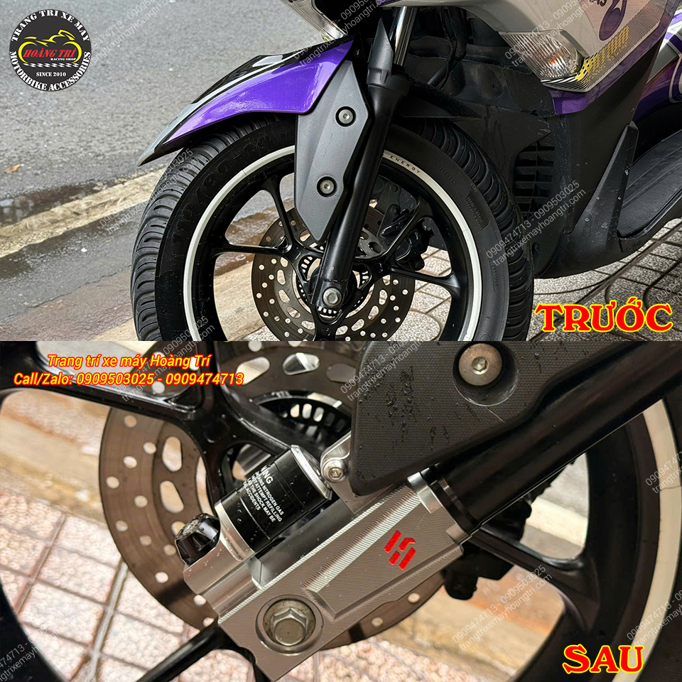 So sánh trước sau cho thấy phuộc Kingham làm dàn chân Yamaha NVX thay đổi rõ rệt