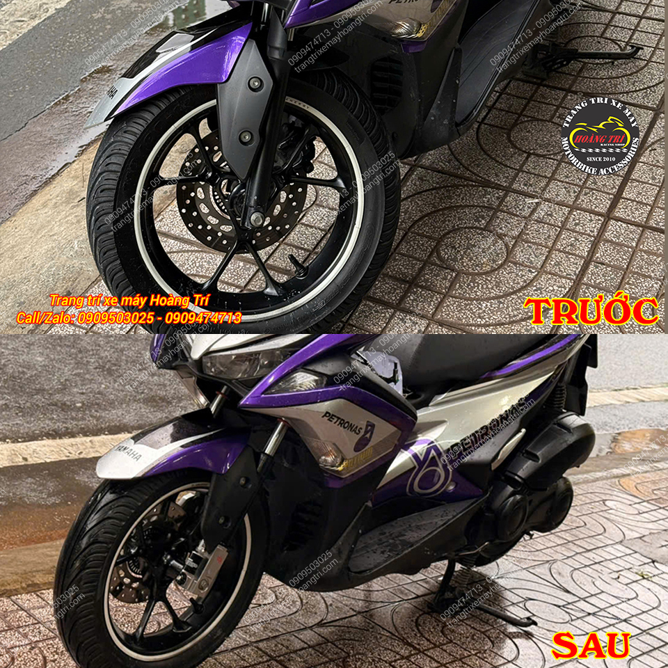 Yamaha NVX trước và sau khi lên phuộc Kingham cho thấy sự thay đổi rõ ràng