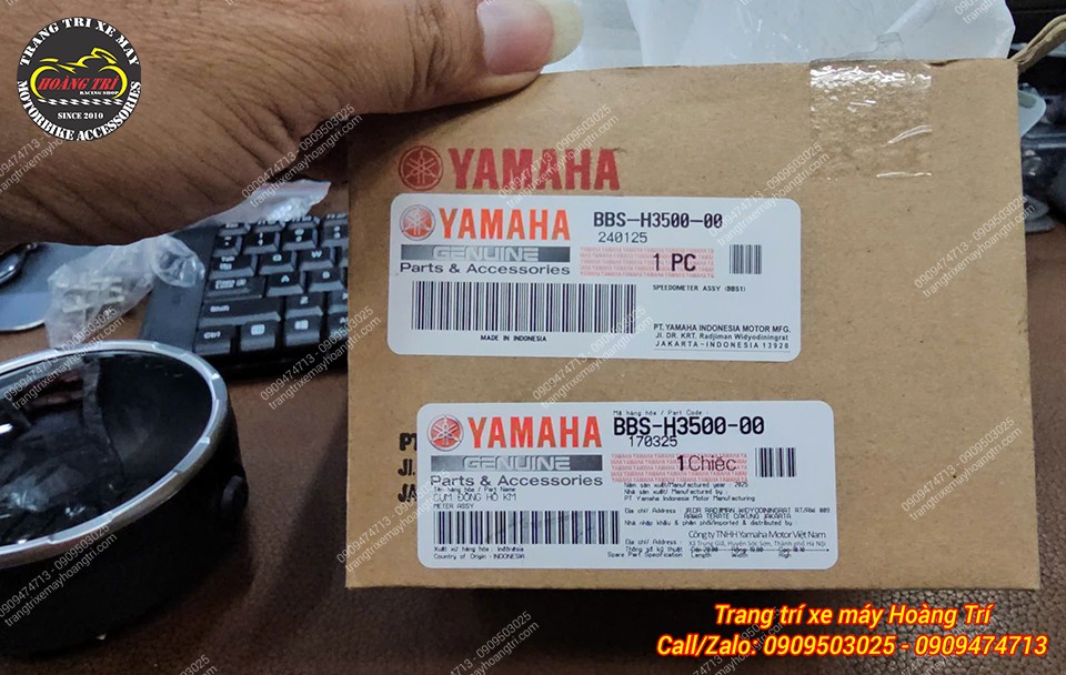 Full box đồng hồ XSR 155 Yamaha chính hãng, đầy đủ tem phụ tùng và mã sản phẩm