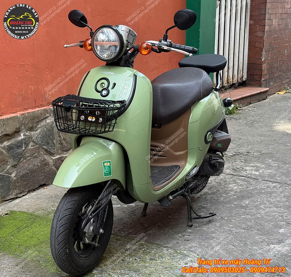 Toàn cảnh Hyosung HSV-2 sau nâng cấp rổ trước, baga sau cùng nệm và Smartkey chính hãng