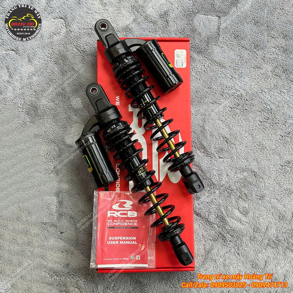 Cặp phuộc RCB MB2 ty vàng dành cho SH 160 nổi bật với bình dầu và lò xo đen