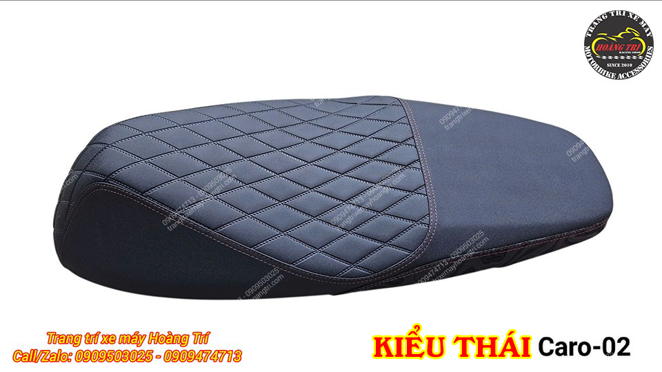 Mẫu yên Caro-02 cho Dat Bike Quantum nổi bật với họa tiết ca rô cùng thiết kế gọn gàng
