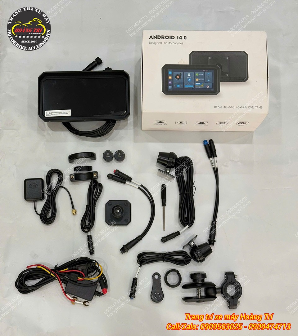 Bộ màn hình Android 6 inch T50M23 cho ADV 150 gồm camera, cảm biến cùng phụ kiện lắp đặt