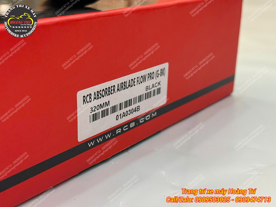 Tem hộp xác nhận phuộc RCB Flow Pro dành cho Airblade, chiều dài 320mm, màu đen