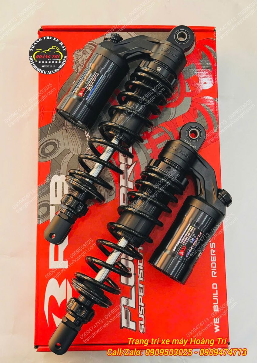Cặp phuộc RCB Flow Pro 320mm màu đen đồng bộ, sẵn sàng nâng cấp dàn chân sau Airblade