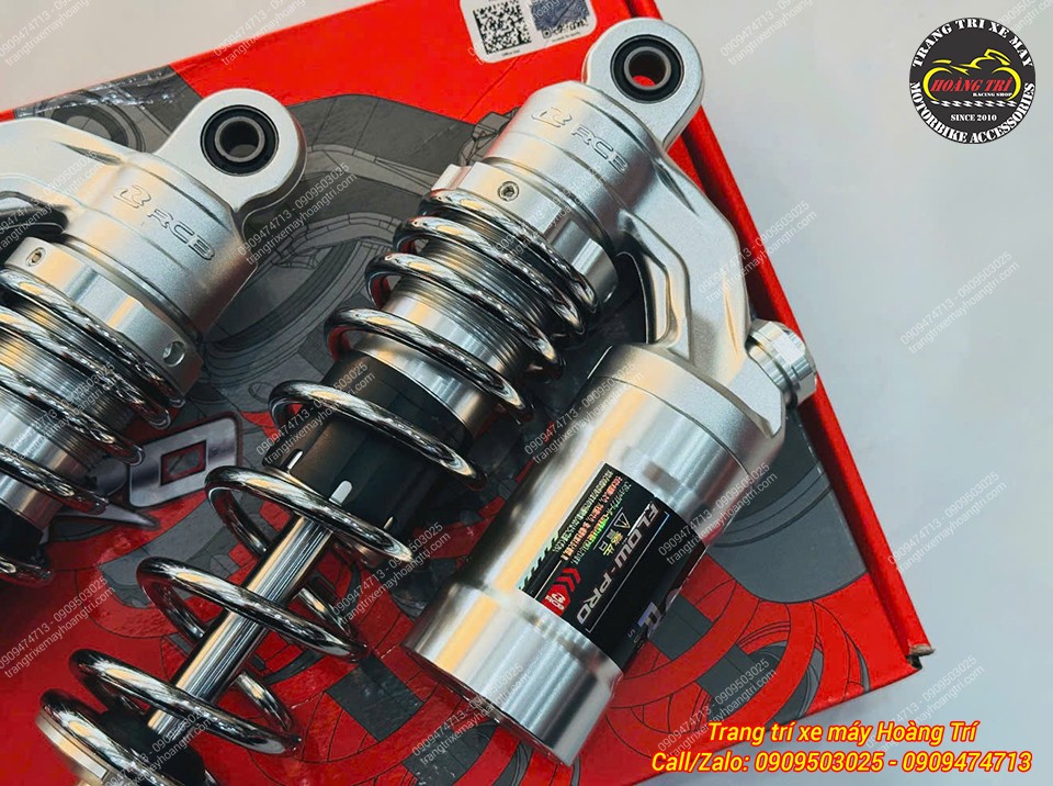 Phuộc RCB Flow Pro NVX 155 sở hữu bình dầu chrome lớn, tăng trải nghiệm nhún cho xe