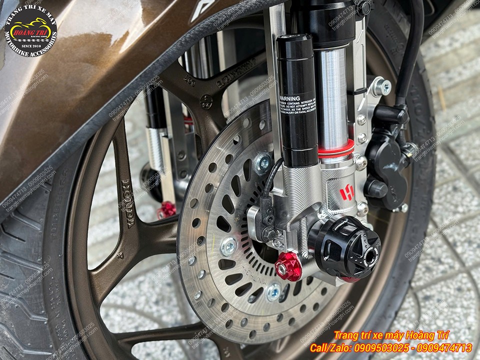 Phuộc USD Kingham trang bị cho dàn chân trước PCX 160, hỗ trợ nhún êm và ổn định
