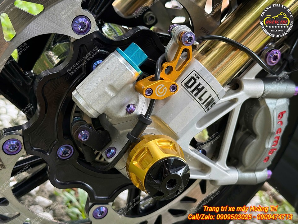 Cận cảnh phuộc Upside Down kết hợp heo Brembo, tạo điểm nhấn nổi bật cho dàn chân SH