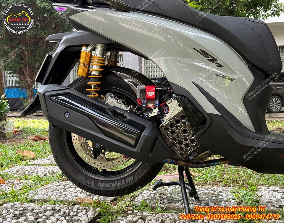 Tổng thể hông SH 2020 sau nâng cấp nổi bật với phuộc Ohlins cùng nhiều món đồ chơi