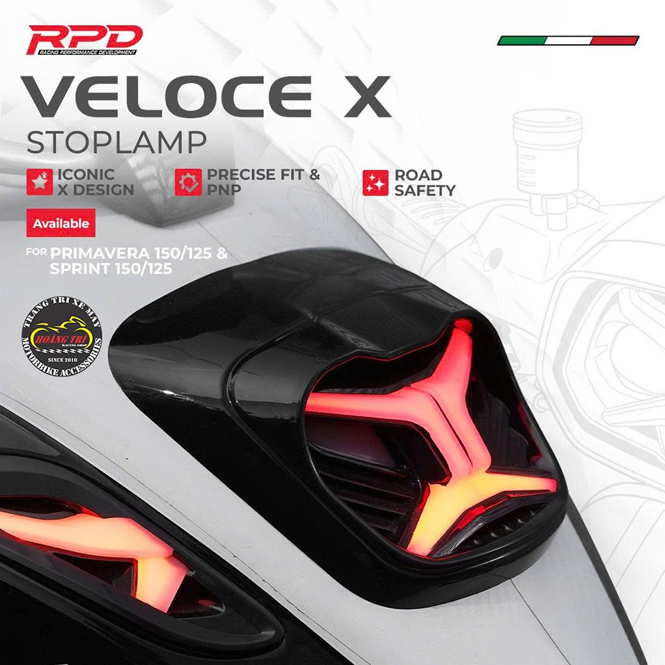 Đèn hậu RPD Veloce X sử dụng LED đỏ chữ X, tăng nét thể thao cho đuôi xe
