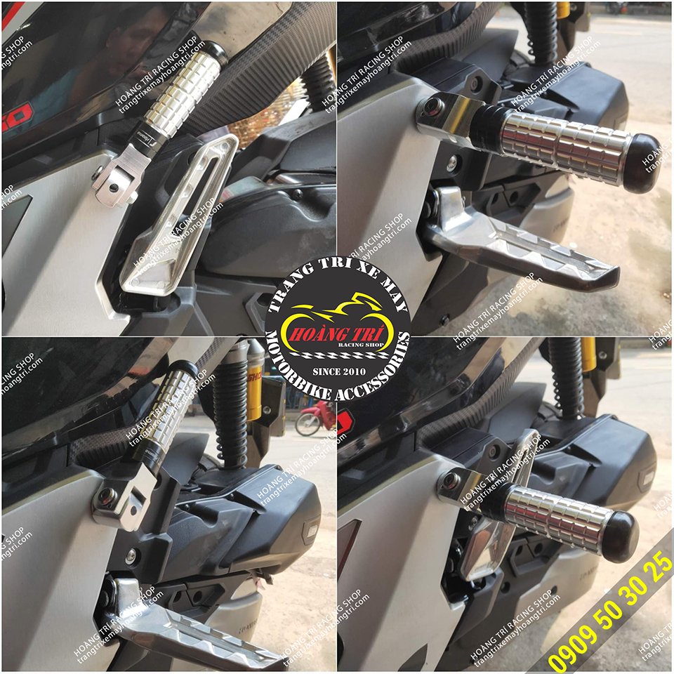 Close-up views of the ADV 150 . auxiliary footrest