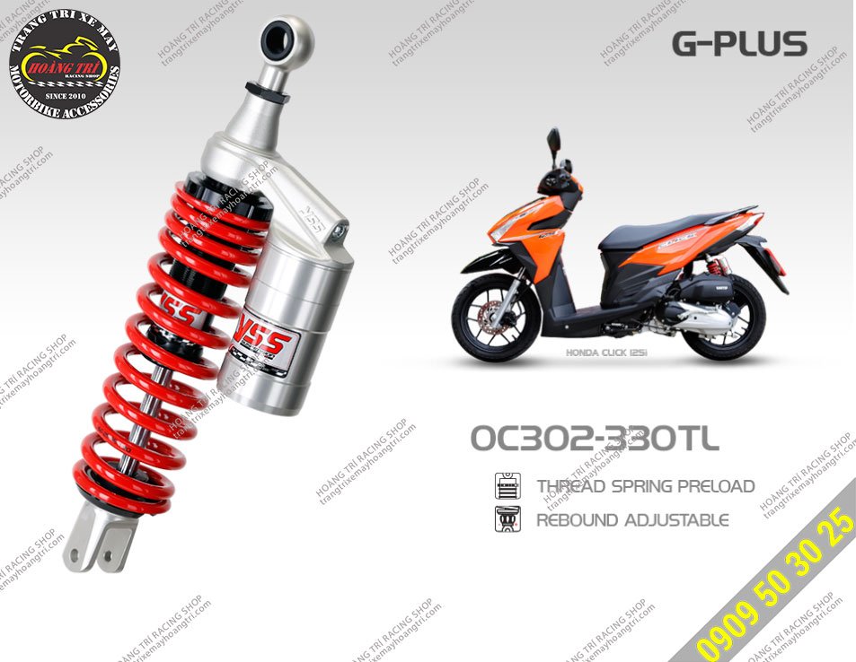 YSS G-Plus fork mounted Vario 2018 with cool orange color