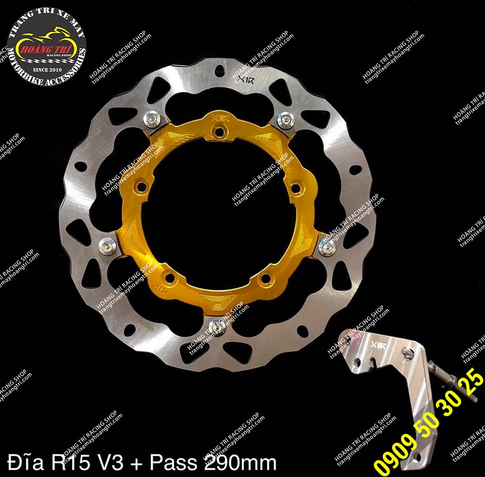 X1R front disc with CNC aluminum cage in yellow color with flap