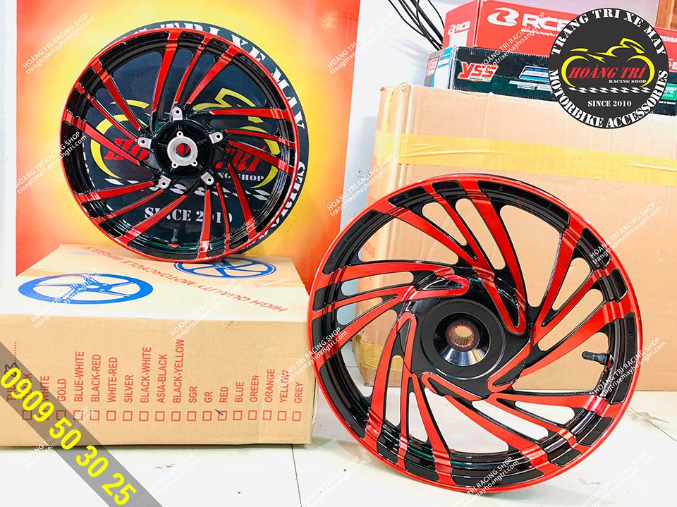 Mâm kuni lốc xoáy màu đỏ mới về hàng tại Hoàng Trí Racing Shop