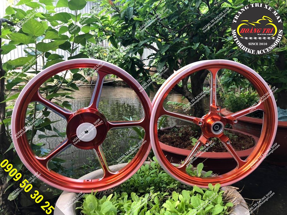 5 CNC wheels for Exciter 150 - X Mode orange
