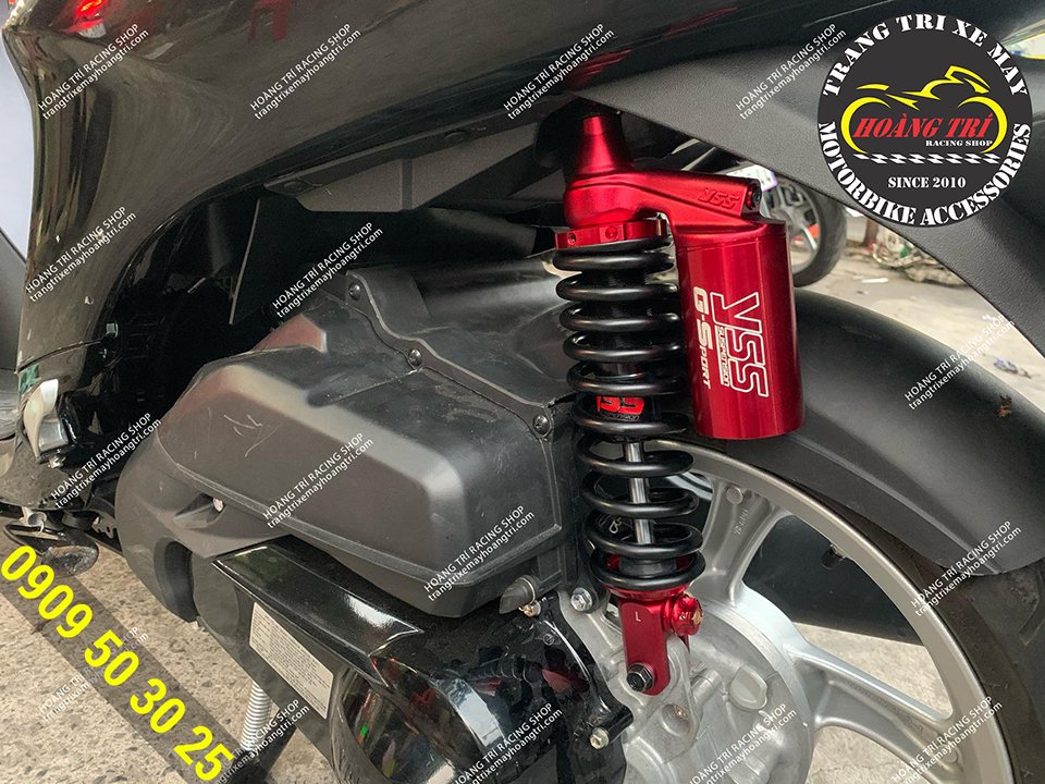 Red YSS G-Sport fork fitted to Janus