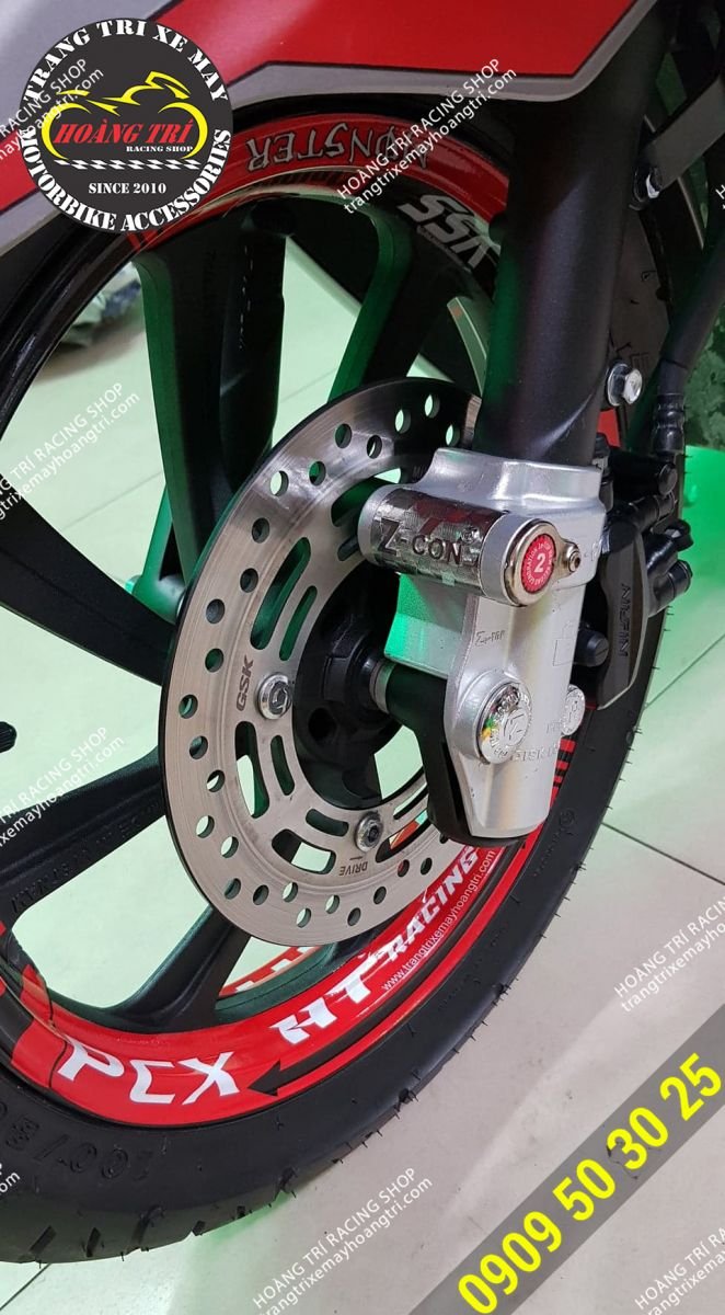 Close-up of product details of Z-con front disc anti-theft lock