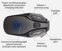 Tai nghe bluetooth MotoWolf BH1 gắn nón bảo hiểm