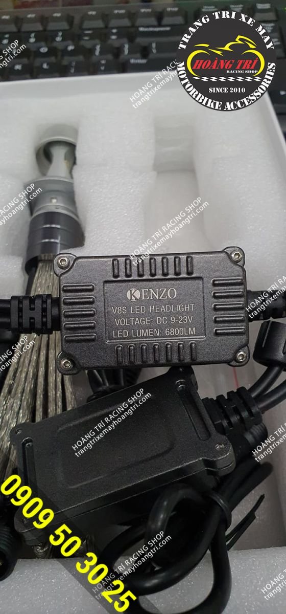 Close-up of the Kenzo V8s Adapter with the parameters on it