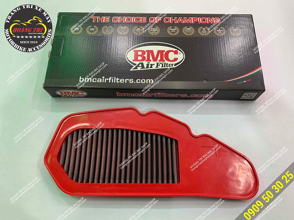 The back of the BMC air filter product (reusable air filter)